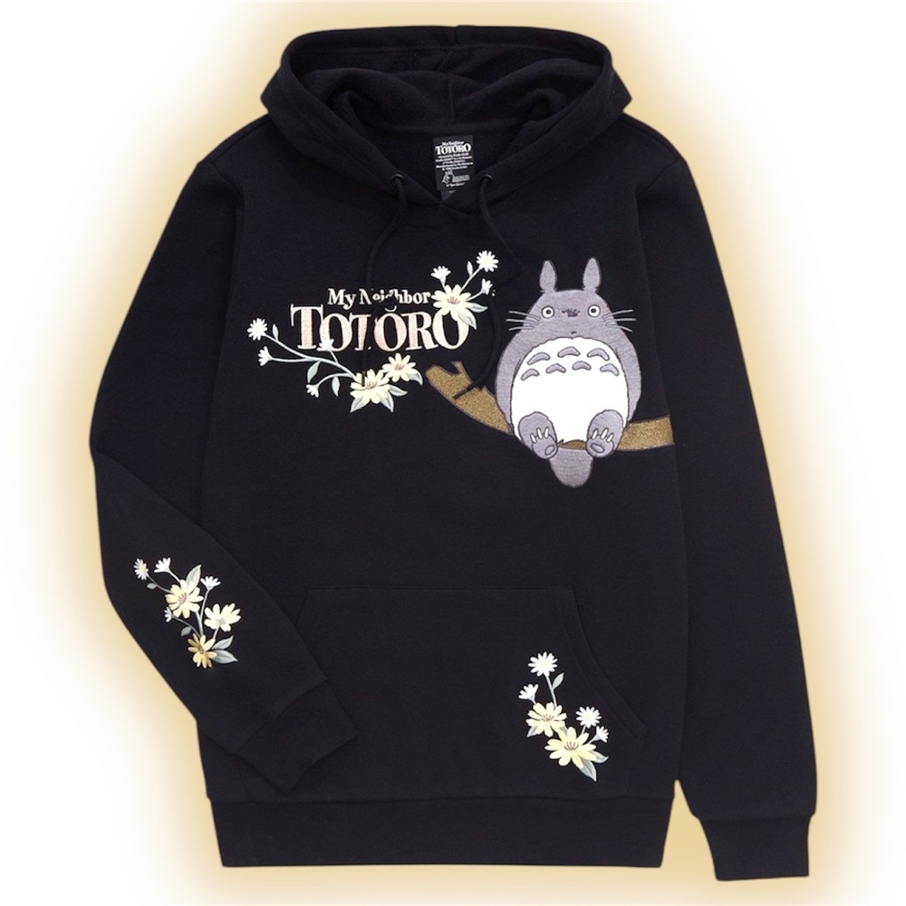 Studio Ghibli My Neighbor Totoro Floral Logo Hoodie Sweater